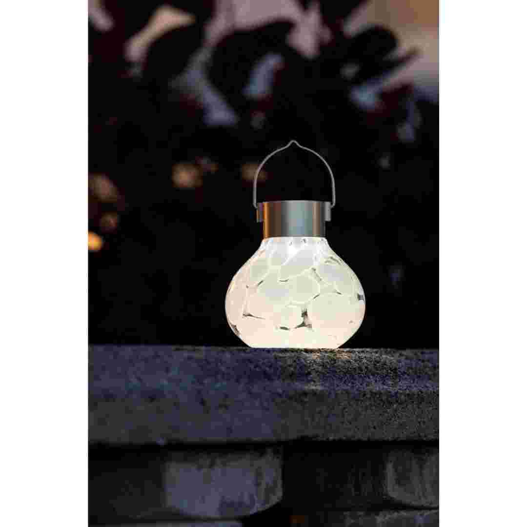 Allsop White Allsop Tea Lantern Hand Blown Glass Solar Lantern ASP-30454