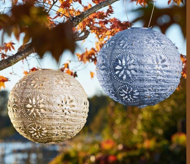 Allsop Metallic Blue Allsop Boho 12" Globe Soji Stella Solar Lantern ASP-31836