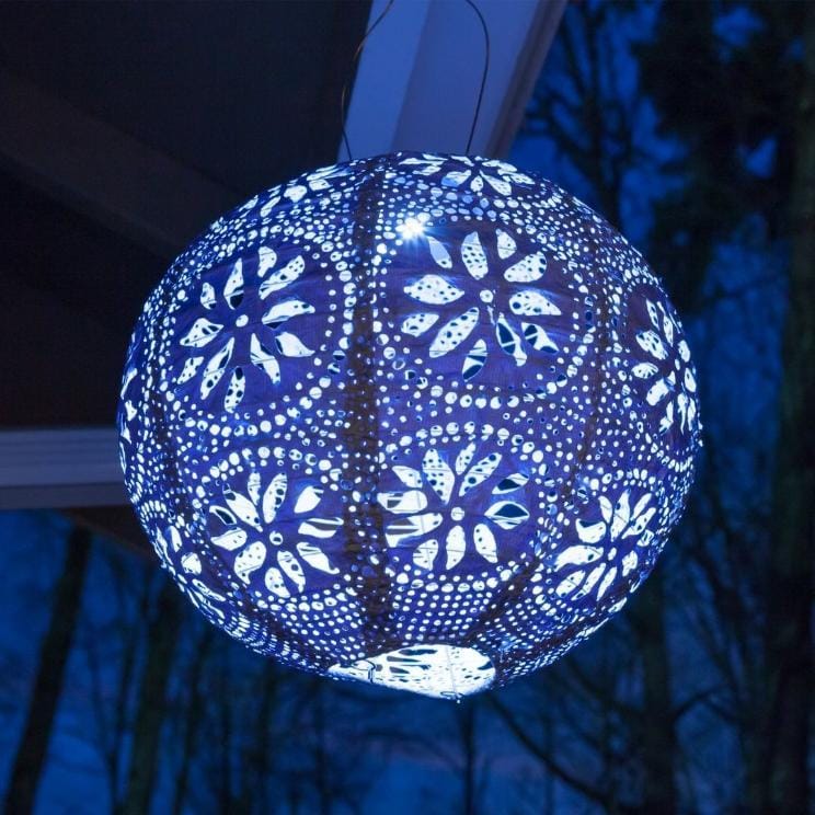 Allsop Metallic Blue Allsop Boho 12" Globe Soji Stella Solar Lantern ASP-31836