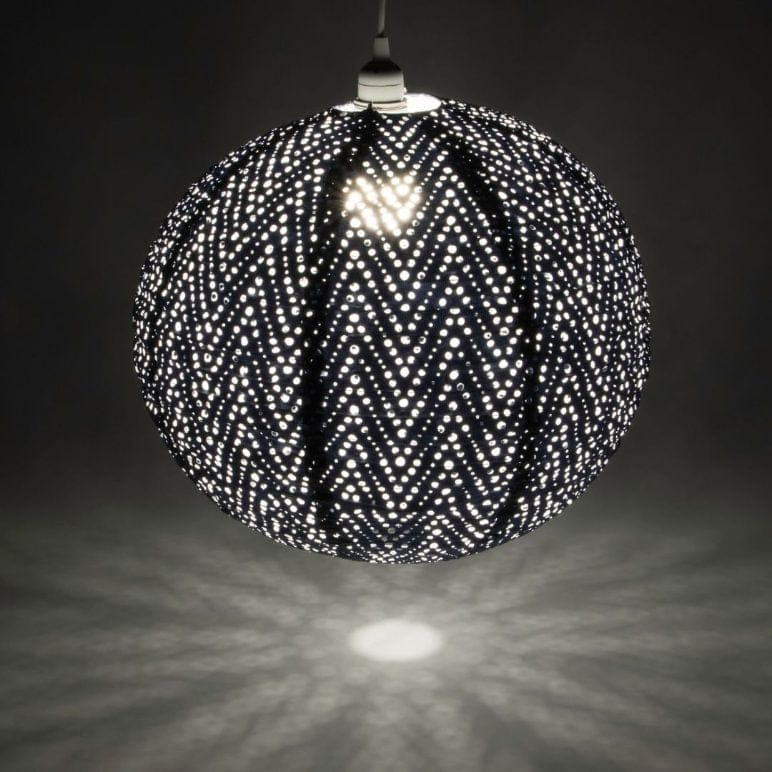 Allsop Metallic Blue Allsop Chevron 18" Globe Soji Stella Nova Pendant Lamp ASP-32024