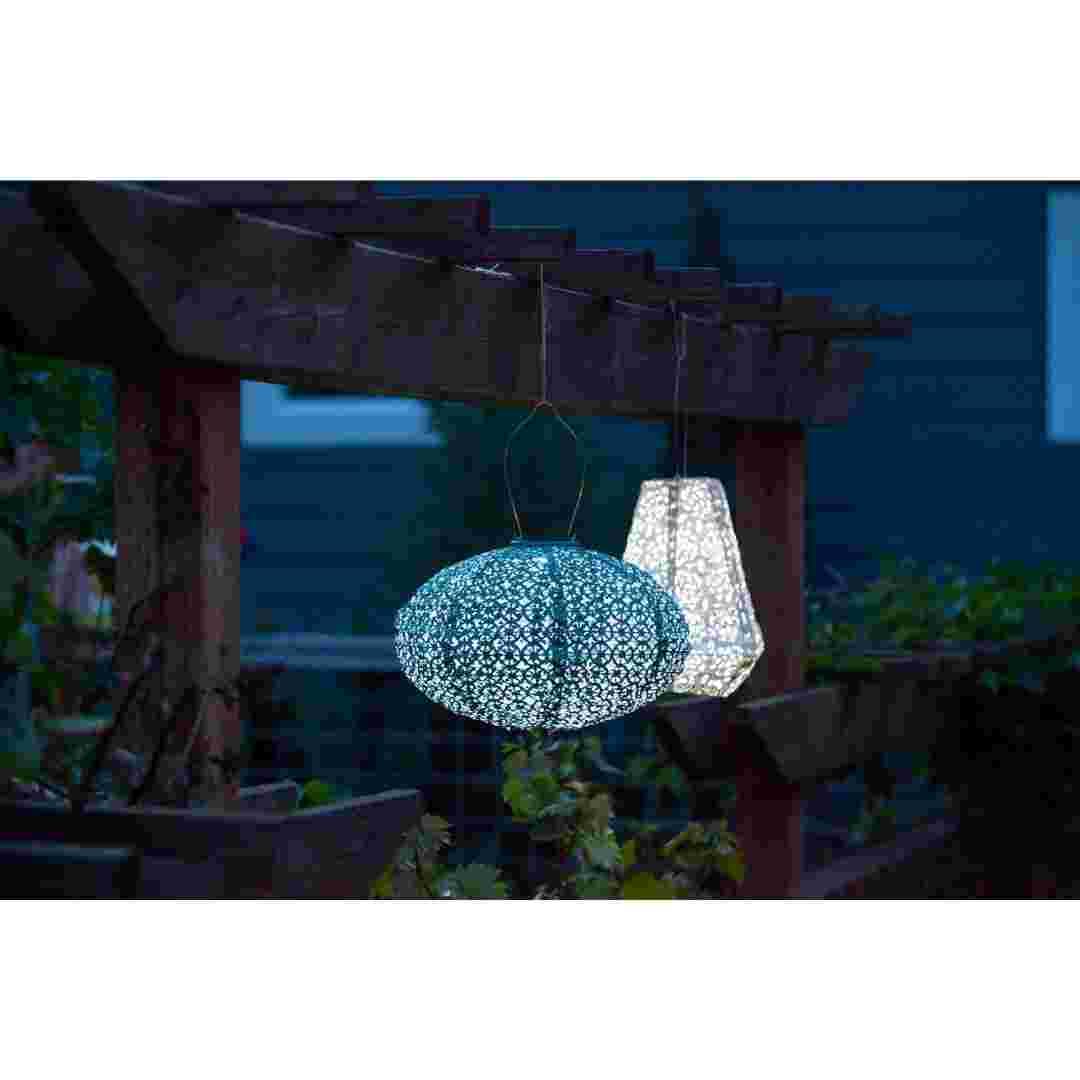 Allsop Metallic Emerald Allsop Oval Wagon Wheel 14" x 9" Solar Lantern ASP-32027