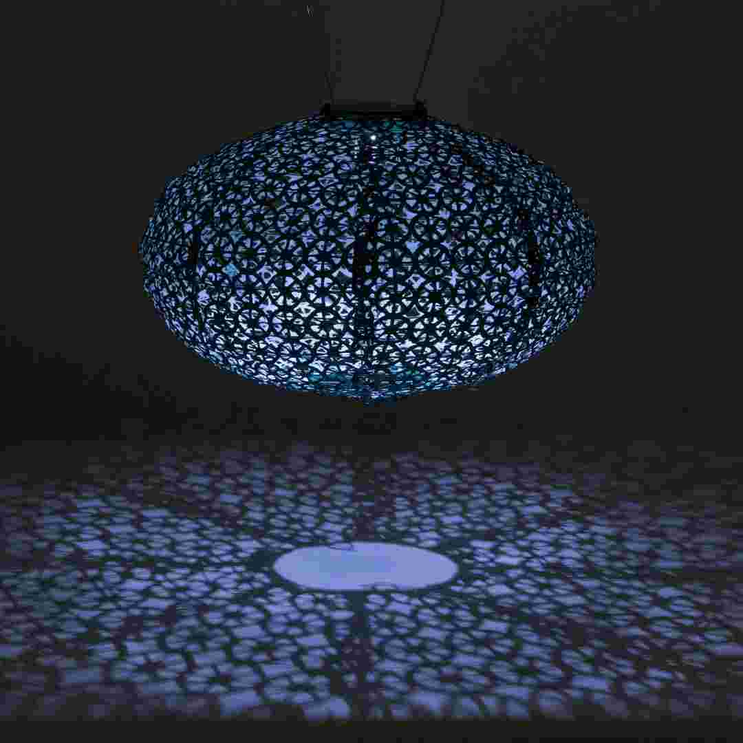 Allsop Metallic Emerald Allsop Oval Wagon Wheel 14" x 9" Solar Lantern ASP-32027