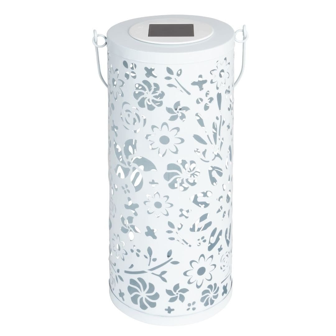 Allsop White Allsop Bloom Lantern Punched Metal Solar Light ASP-32161