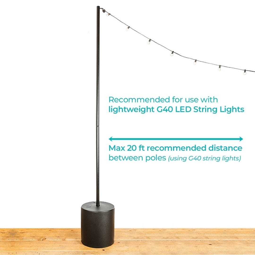 Allsop Allsop Pole Stand with Tank Base Sturdy Base Stand for Soji Lanterns ASP-32384