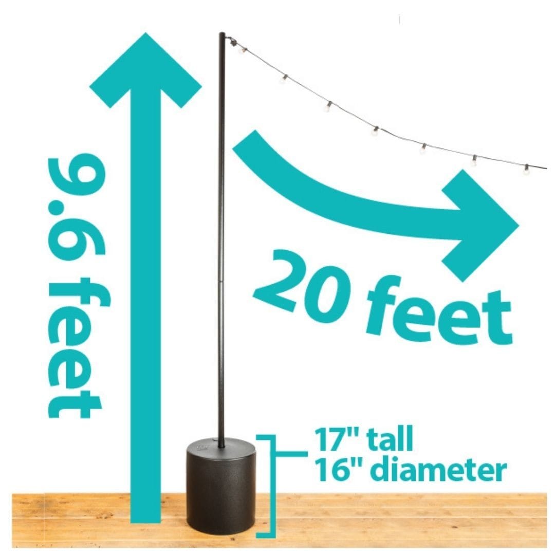 Allsop Allsop Pole Stand with Tank Base Sturdy Base Stand for Soji Lanterns ASP-32384