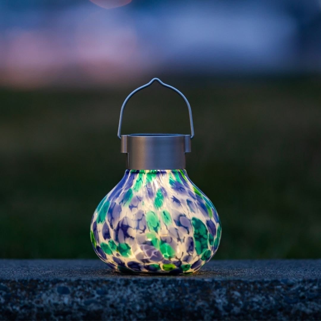Allsop Tidal Blue Allsop Tea Lantern Hand Blown Glass Solar Lantern ASP-32462