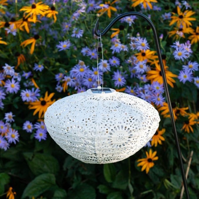 Allsop Porcelain Allsop Crown Chantilly Lace 13" x 7.25" Solar Lantern ASP-32533