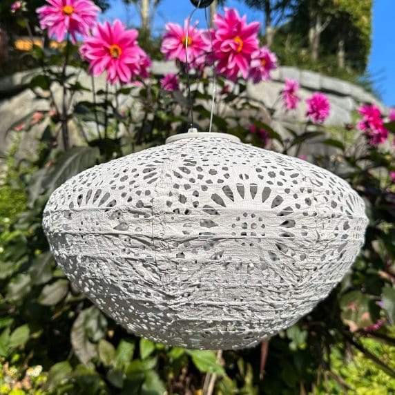 Allsop Porcelain Allsop Crown Chantilly Lace 13" x 7.25" Solar Lantern ASP-32533