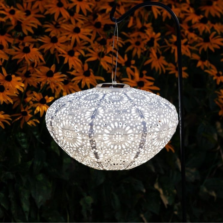 Allsop Porcelain Allsop Crown Chantilly Lace 13" x 7.25" Solar Lantern ASP-32533