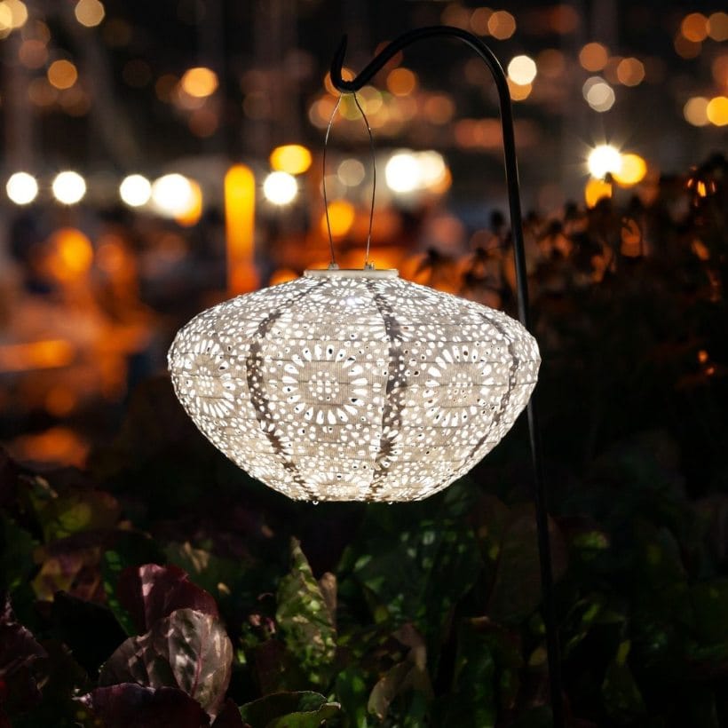 Allsop Porcelain Allsop Crown Chantilly Lace 13" x 7.25" Solar Lantern ASP-32533