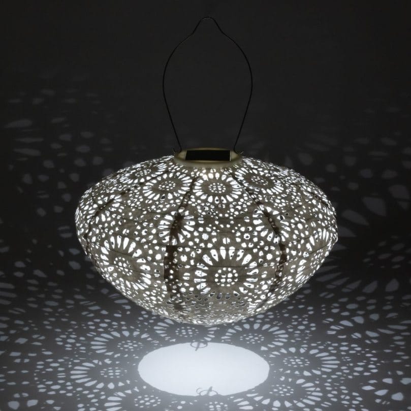 Allsop Porcelain Allsop Crown Chantilly Lace 13" x 7.25" Solar Lantern ASP-32533