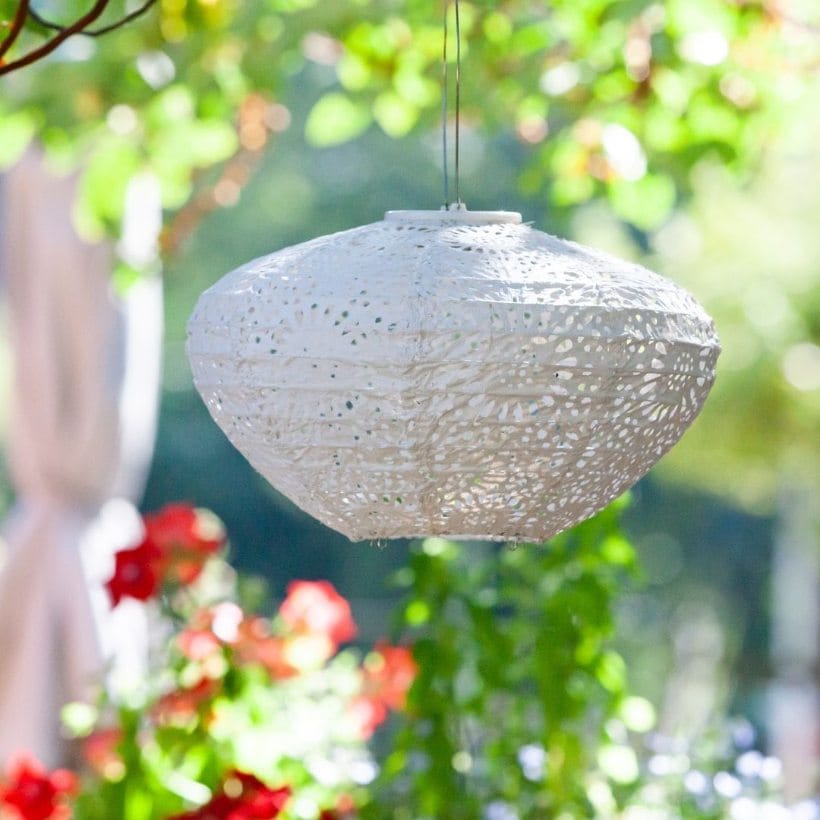 Allsop Porcelain Allsop Crown Chantilly Lace 13" x 7.25" Solar Lantern ASP-32533