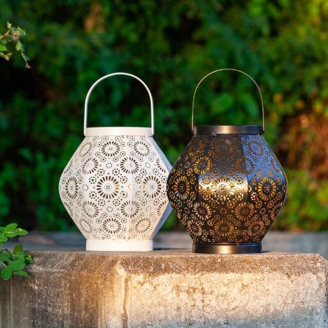 Allsop Cannoli Cream Allsop Daisy Lantern Punched Metal Solar Light ASP-32617