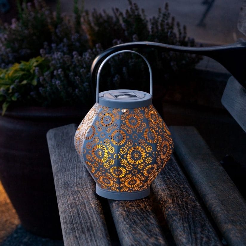 Allsop Cannoli Cream Allsop Daisy Lantern Punched Metal Solar Light ASP-32617