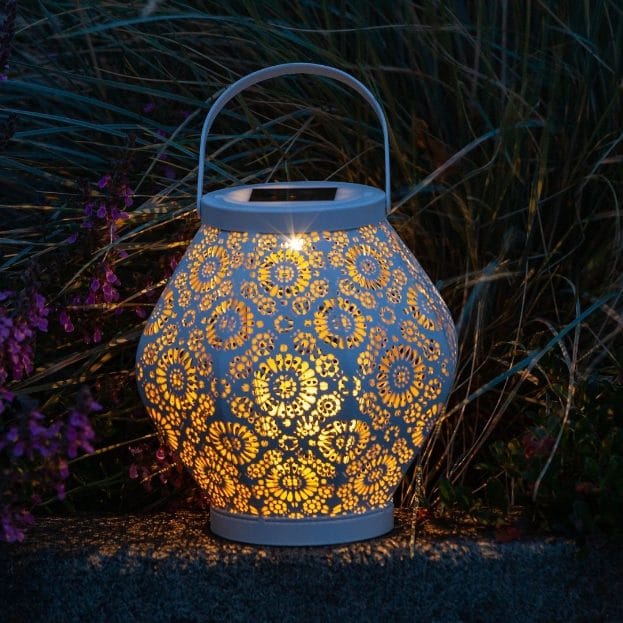 Allsop Cannoli Cream Allsop Daisy Lantern Punched Metal Solar Light ASP-32617