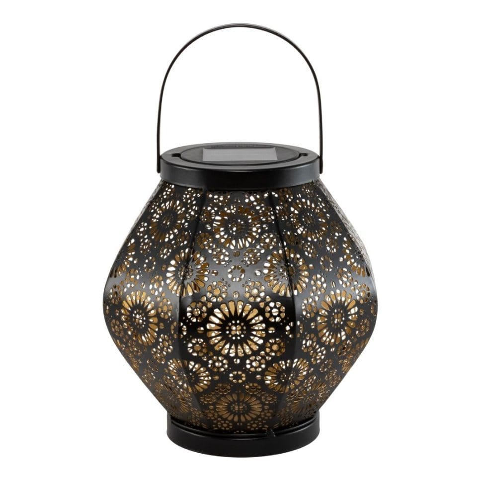 Allsop Black Allsop Daisy Lantern Punched Metal Solar Light ASP-32618