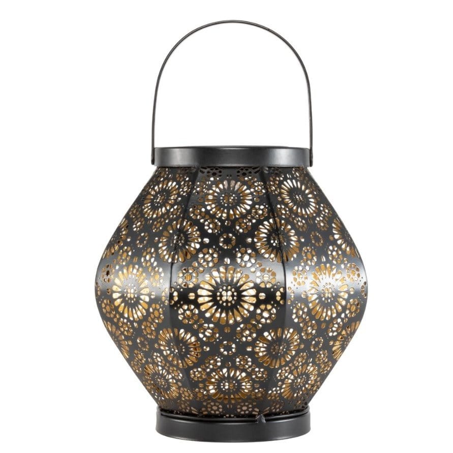Allsop Black Allsop Daisy Lantern Punched Metal Solar Light ASP-32618
