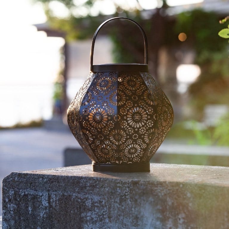 Allsop Black Allsop Daisy Lantern Punched Metal Solar Light ASP-32618