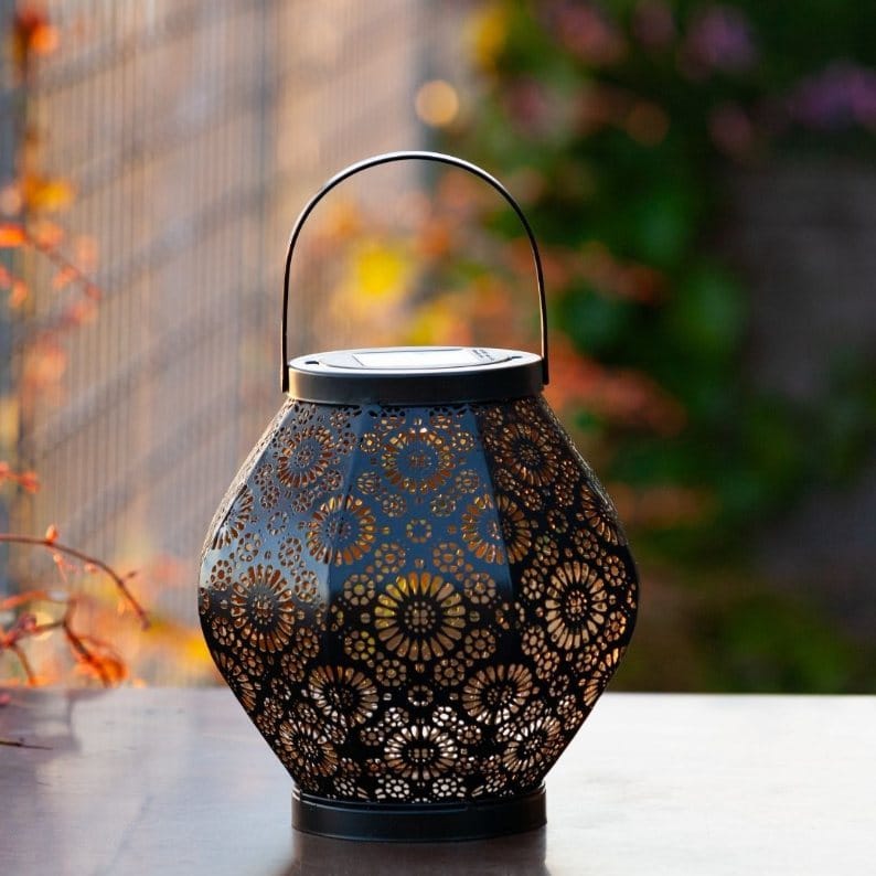 Allsop Black Allsop Daisy Lantern Punched Metal Solar Light ASP-32618