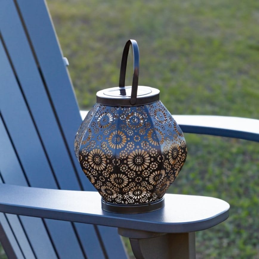 Allsop Black Allsop Daisy Lantern Punched Metal Solar Light ASP-32618