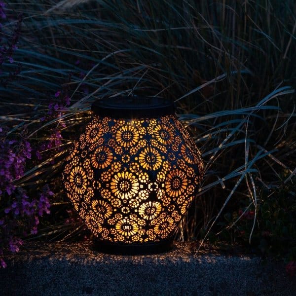 Allsop Black Allsop Daisy Lantern Punched Metal Solar Light ASP-32618