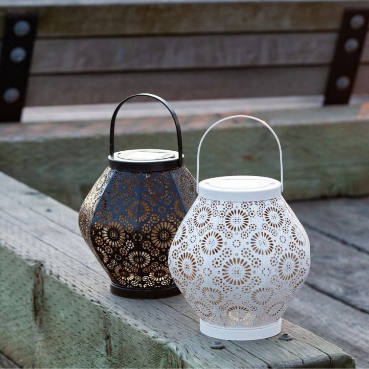 Allsop Black Allsop Daisy Lantern Punched Metal Solar Light ASP-32618