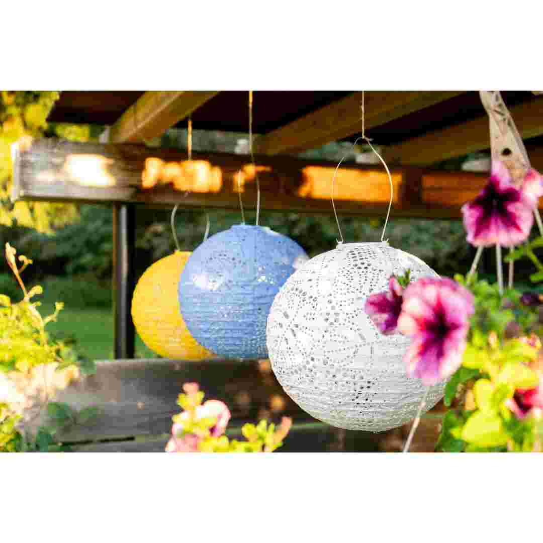 Allsop Porcelain Allsop Monstera 12" Globe Soji Stella Solar Lantern ASP-32811