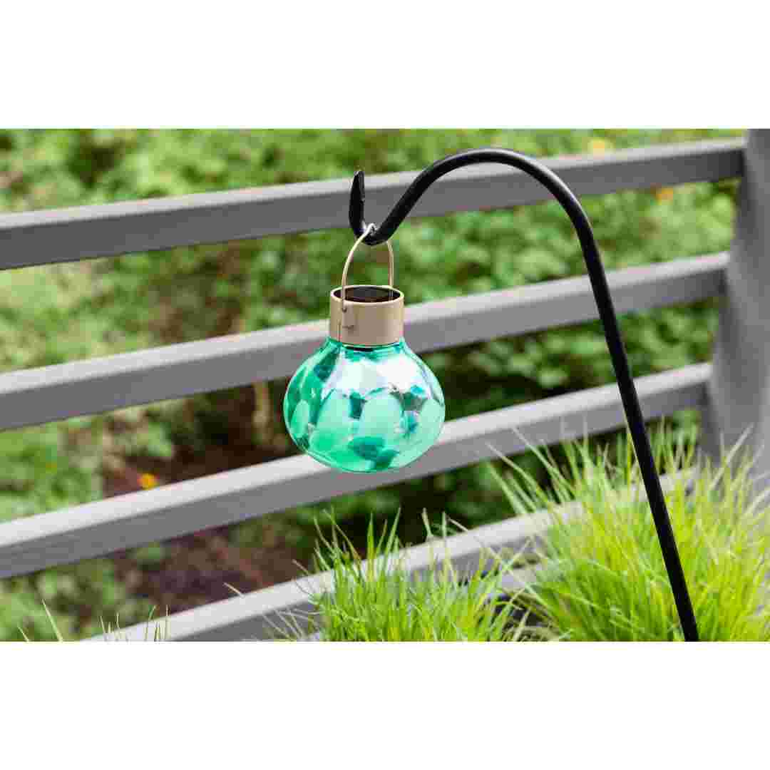 Allsop Teal Allsop Tea Lantern Hand Blown Glass Solar Lantern ASP-32859