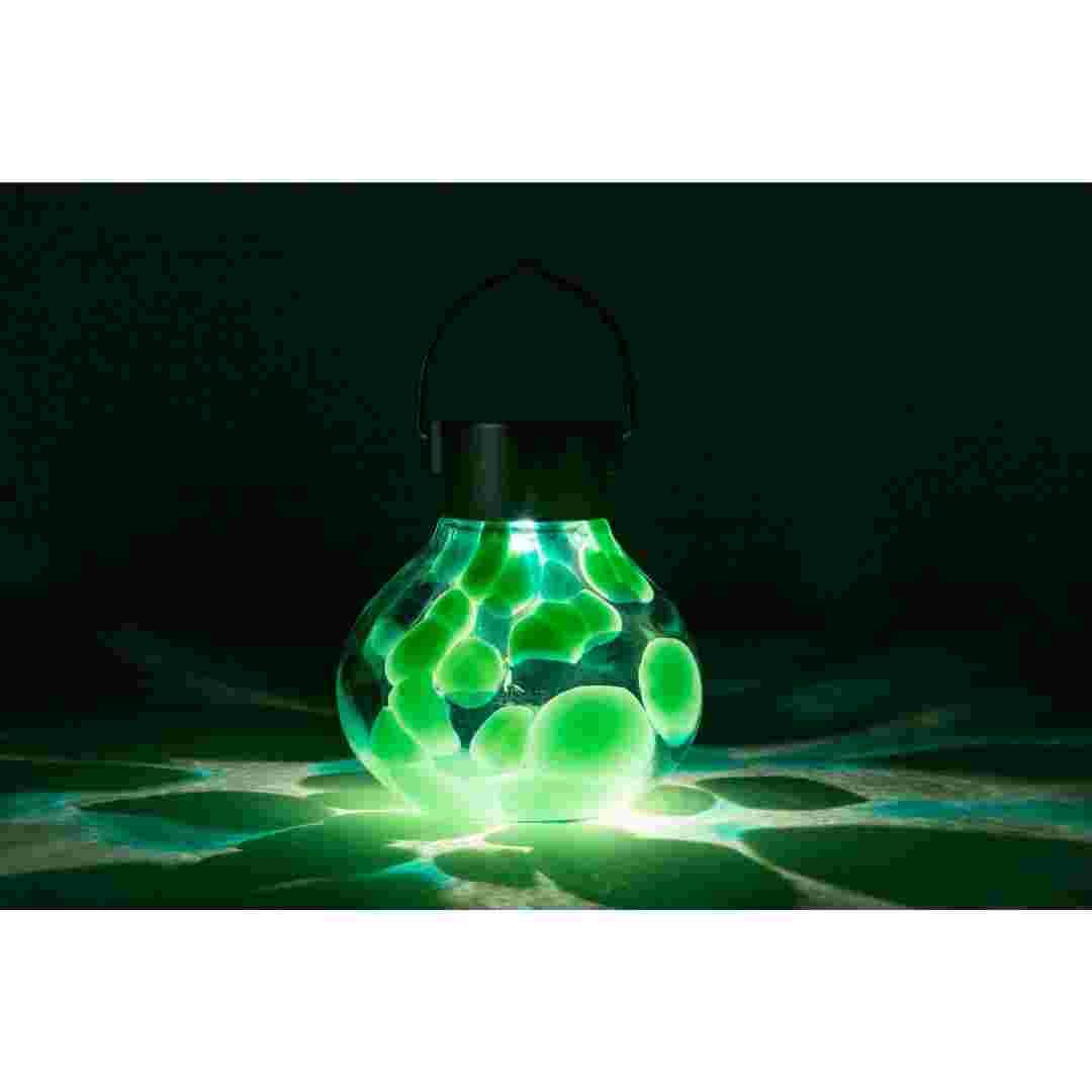Allsop Teal Allsop Tea Lantern Hand Blown Glass Solar Lantern ASP-32859