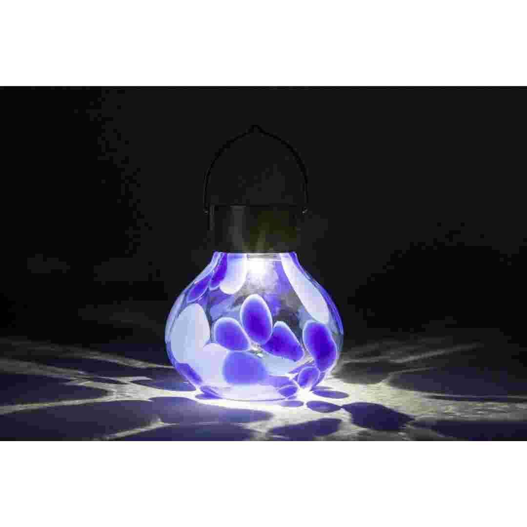 Allsop Periwinkle Allsop Tea Lantern Hand Blown Glass Solar Lantern ASP-32860