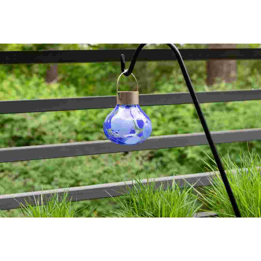 Allsop Periwinkle Allsop Tea Lantern Hand Blown Glass Solar Lantern ASP-32860