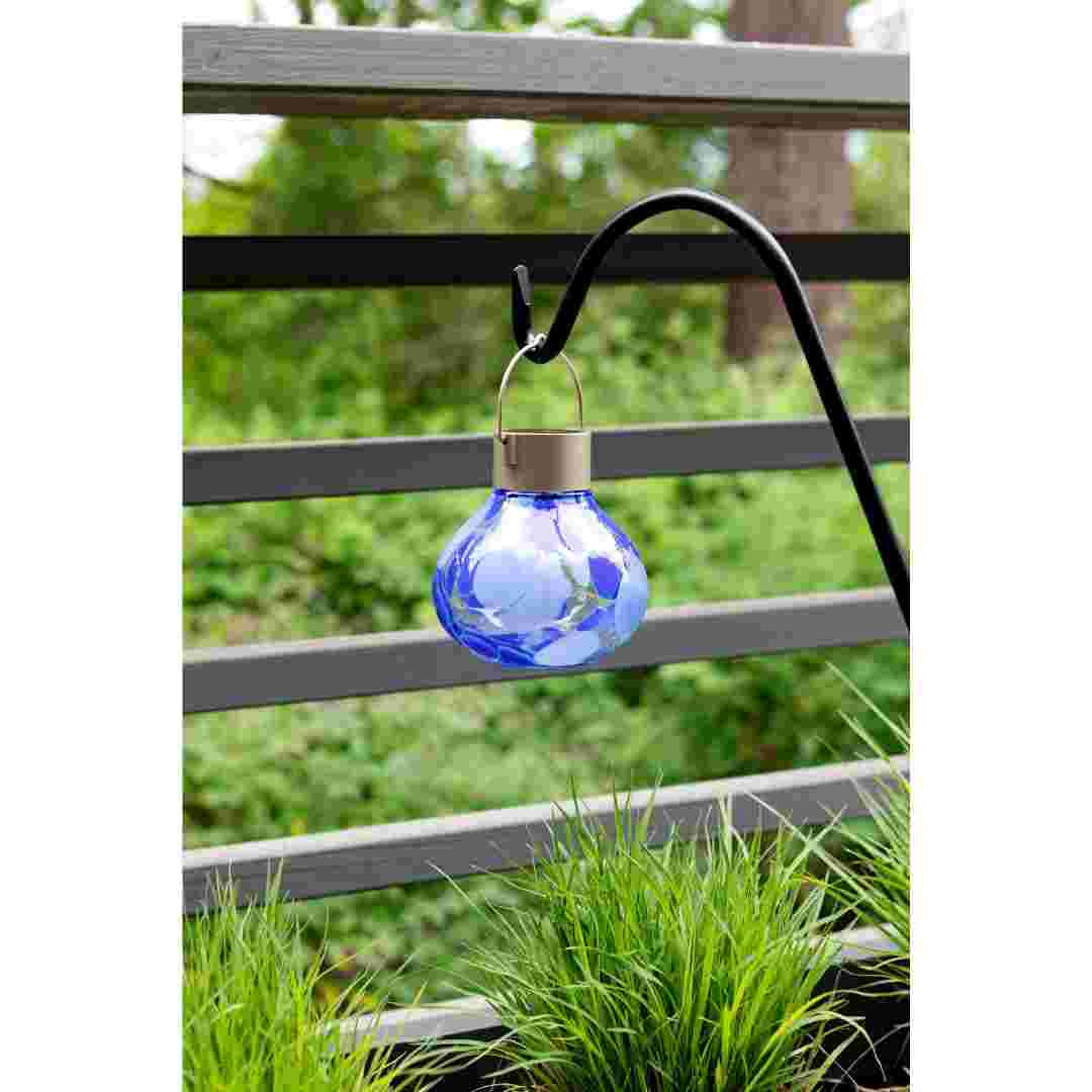 Allsop Periwinkle Allsop Tea Lantern Hand Blown Glass Solar Lantern ASP-32860