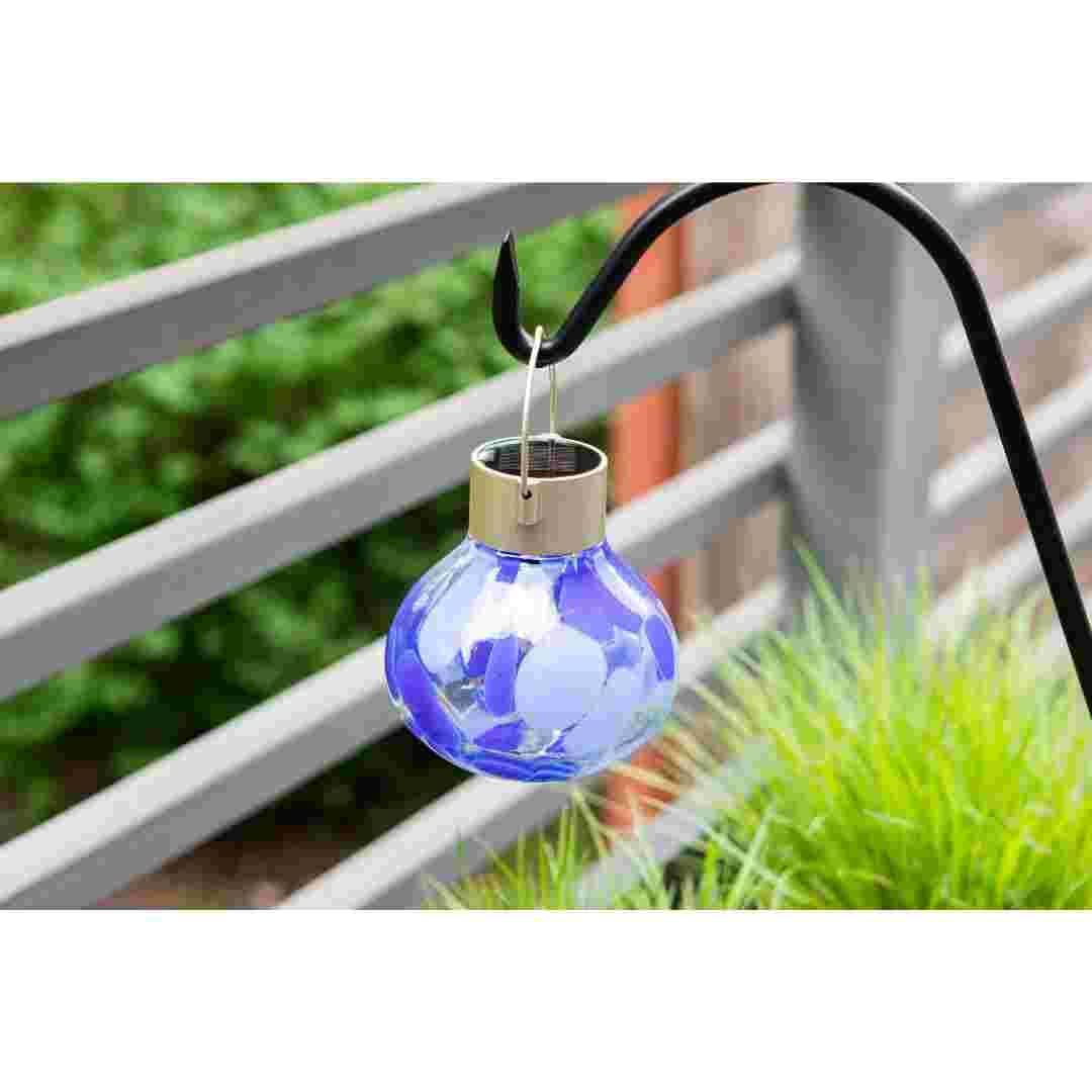 Allsop Periwinkle Allsop Tea Lantern Hand Blown Glass Solar Lantern ASP-32860