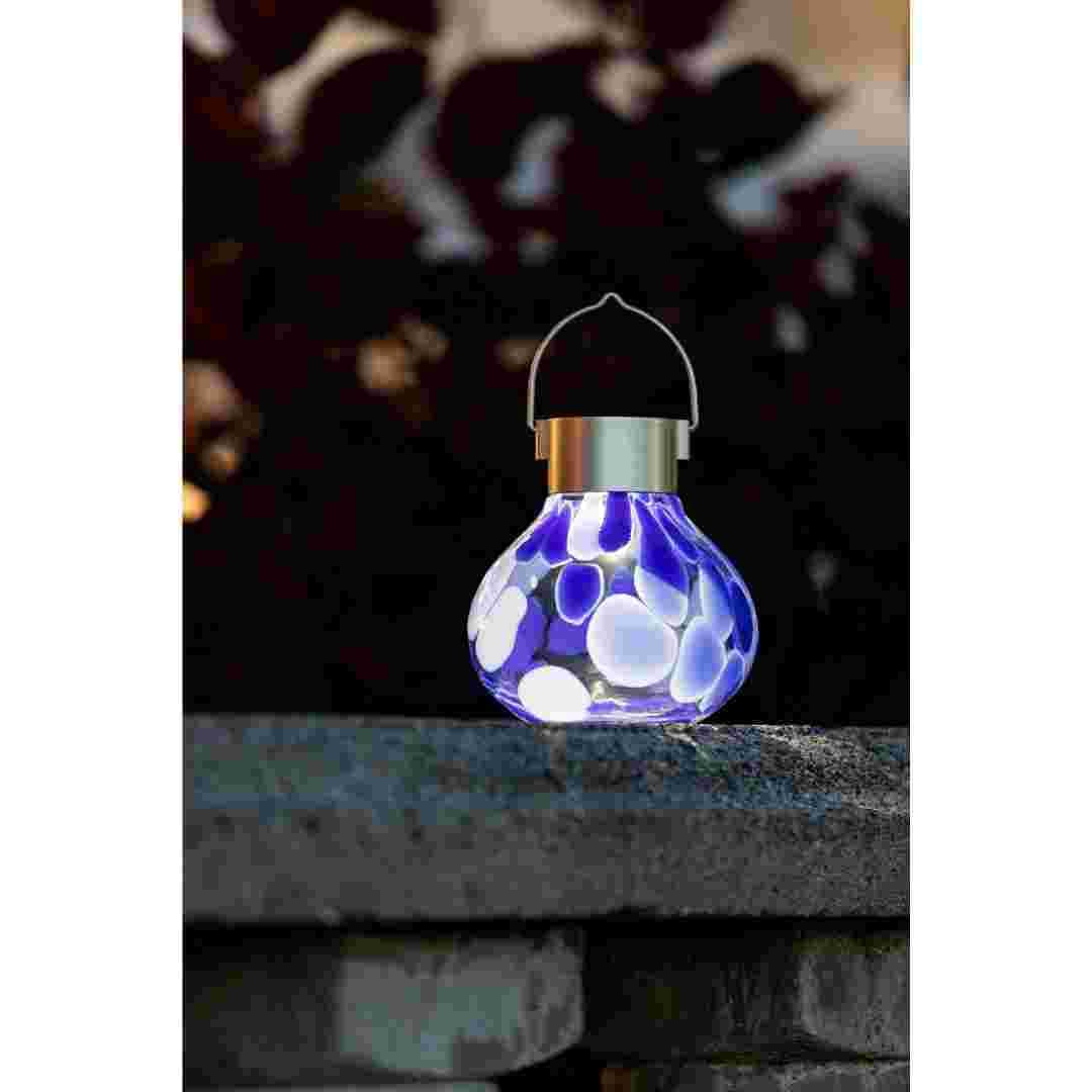 Allsop Periwinkle Allsop Tea Lantern Hand Blown Glass Solar Lantern ASP-32860