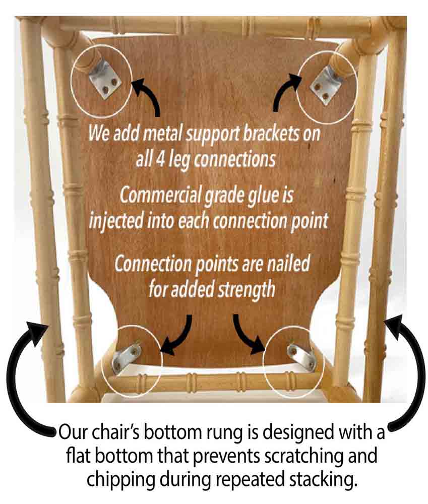 Chivari 40 Chair Pack Dark Natural ToughWood™ Chiavari Chair CCWND-ZG-T-40