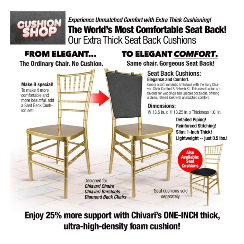 Chivari Royal Blue 1" Thick Chiavari Chair Back Cushion CUSHCBK-RB-A