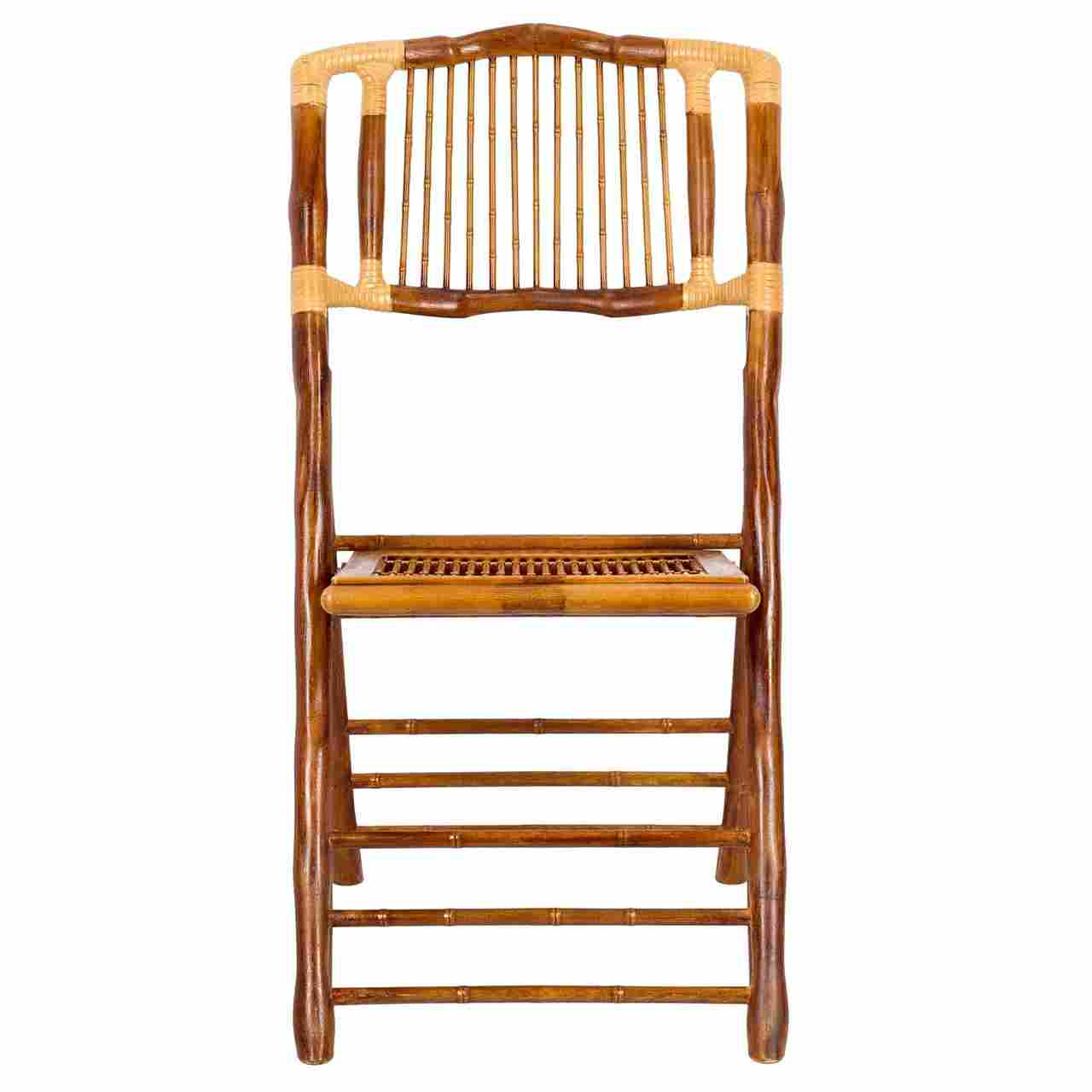 Chivari Synthetic Bamboo Folding Chair with Steel Skeleton™ Frame and Carry Bag CFBAM2-ST-AX