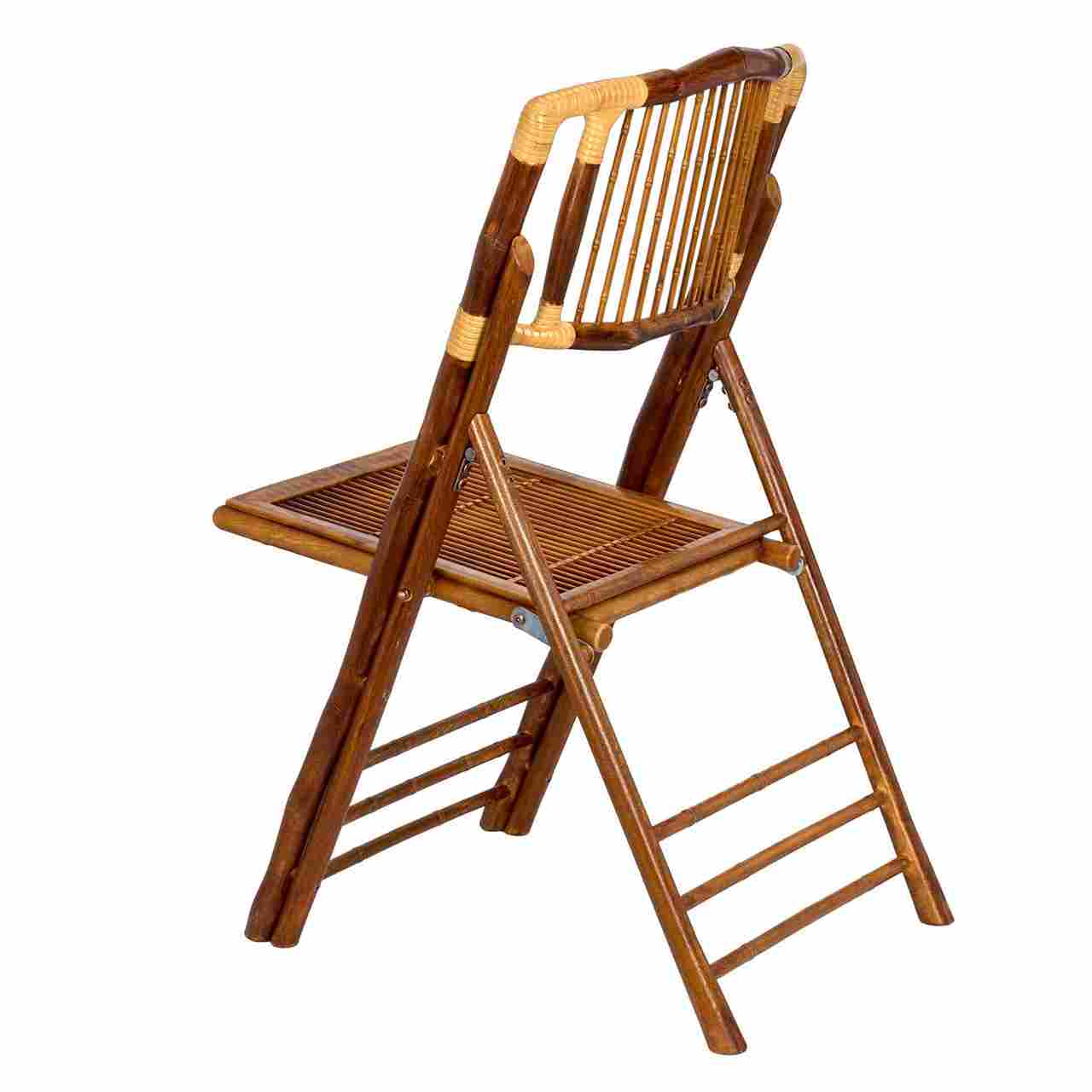 Chivari Synthetic Bamboo Folding Chair with Steel Skeleton™ Frame and Carry Bag CFBAM2-ST-AX