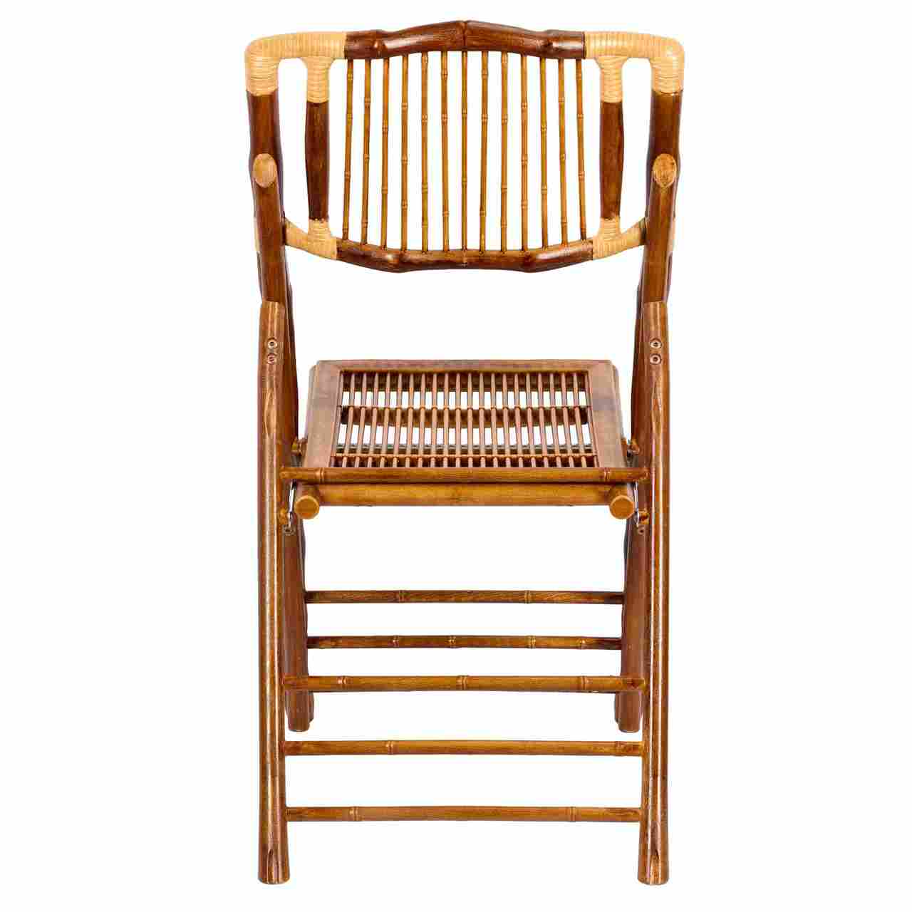 Chivari Synthetic Bamboo Folding Chair with Steel Skeleton™ Frame and Carry Bag CFBAM2-ST-AX