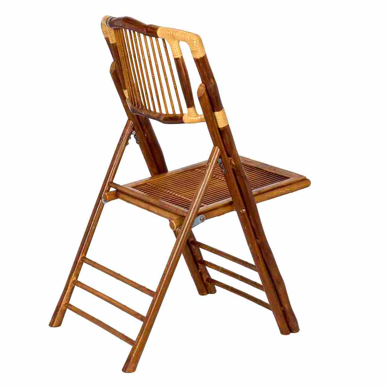 Chivari Synthetic Bamboo Folding Chair with Steel Skeleton™ Frame and Carry Bag CFBAM2-ST-AX