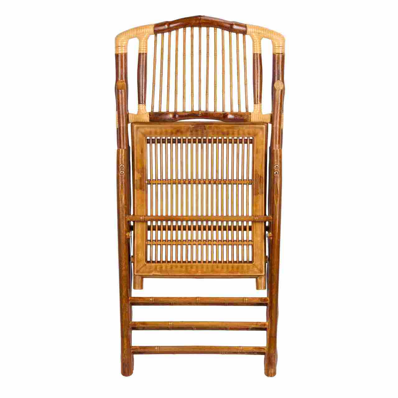 Chivari Synthetic Bamboo Folding Chair with Steel Skeleton™ Frame and Carry Bag CFBAM2-ST-AX