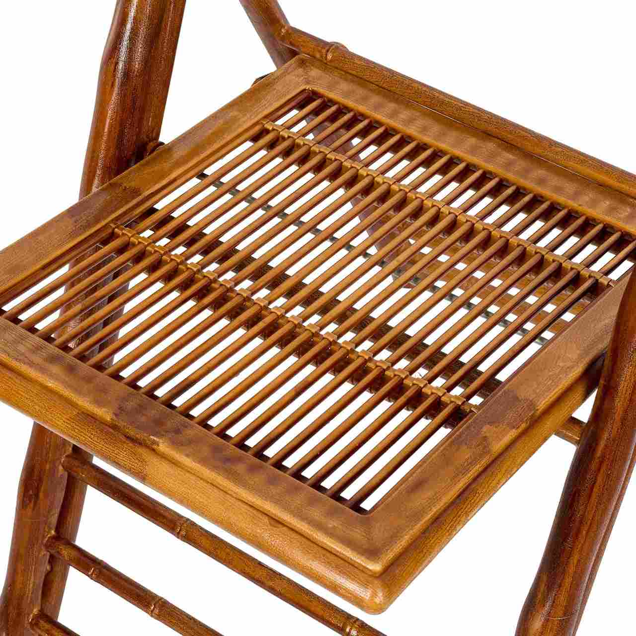 Chivari Synthetic Bamboo Folding Chair with Steel Skeleton™ Frame and Carry Bag CFBAM2-ST-AX