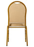 Chivari Beige Patterned Fabric Gold Steel Frame Dome Back Banquet Chair CQDFBE-ZF-T