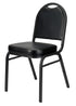 Chivari Black Vinyl Black Steel Frame Dome Back Banquet Chair CQDVBB-ZF-T