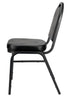 Chivari Black Vinyl Black Steel Frame Dome Back Banquet Chair CQDVBB-ZF-T