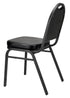 Chivari Black Vinyl Black Steel Frame Dome Back Banquet Chair CQDVBB-ZF-T