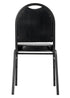 Chivari Black Vinyl Black Steel Frame Dome Back Banquet Chair CQDVBB-ZF-T