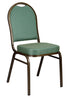 Chivari Green Patterned Fabric Gold Steel Frame Dome Back Banquet Chair CQDFGR-ZF-T