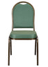 Chivari Green Patterned Fabric Gold Steel Frame Dome Back Banquet Chair CQDFGR-ZF-T