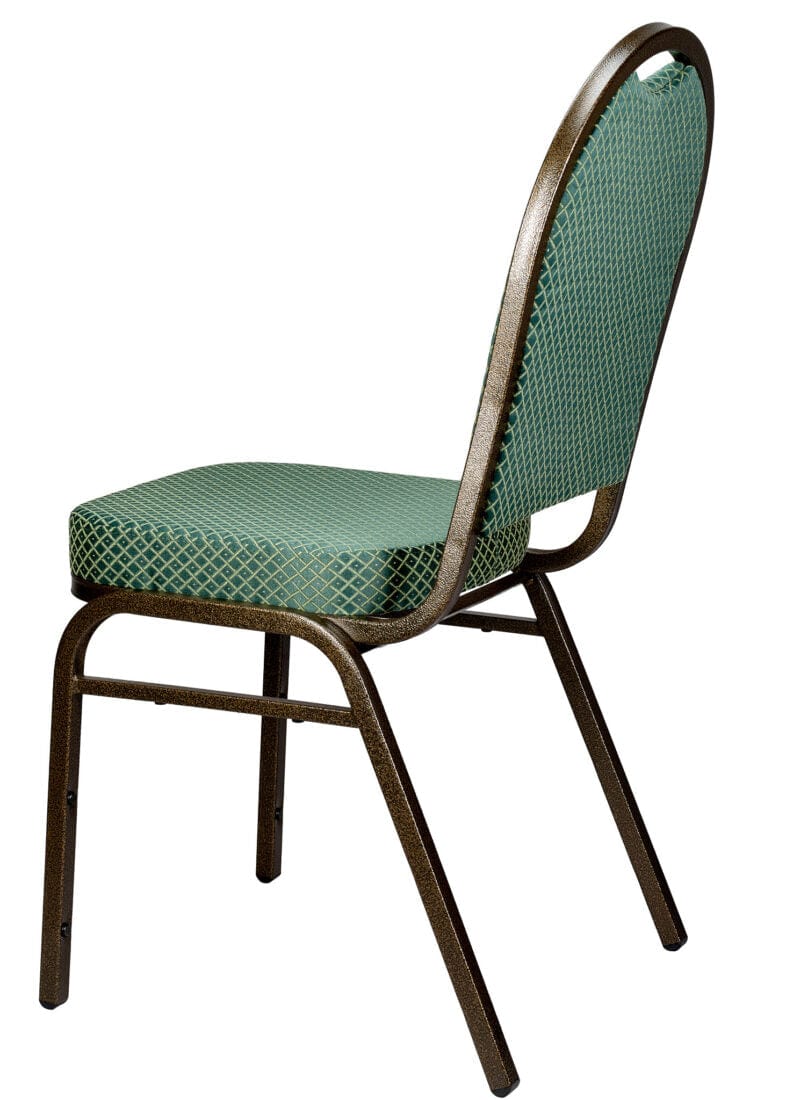 Chivari Green Patterned Fabric Gold Steel Frame Dome Back Banquet Chair CQDFGR-ZF-T
